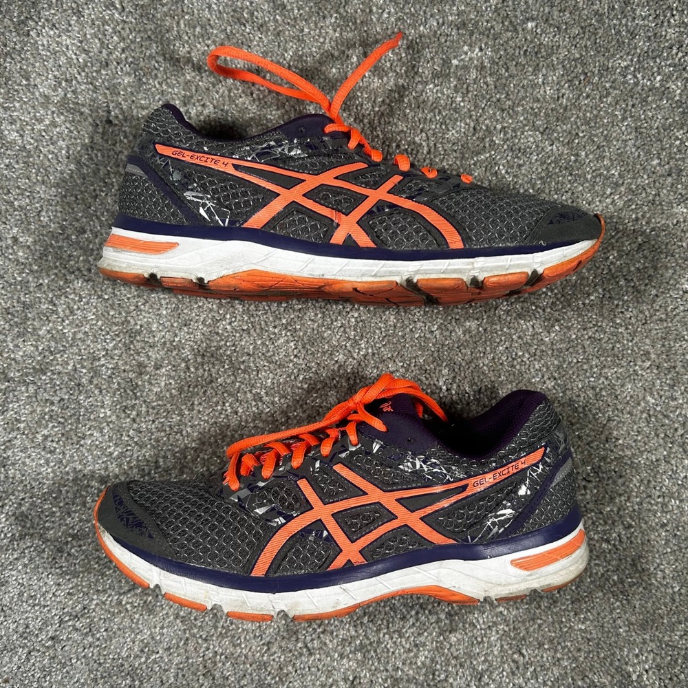 Asics Gel-Excite 4 Womens Running Shoes Grey Purple Orange T6E8N US 10